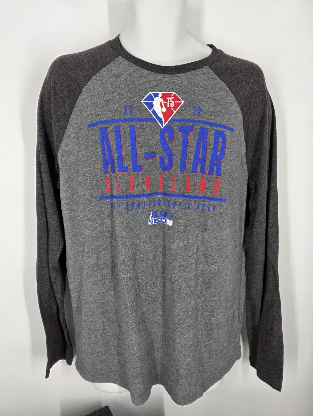 NBA All Star Game 2022 Cleveland Shirt Mens Large 75th Anniversary Raglan L
